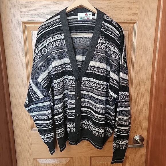 Vintage Florence Tricot Cardigan Sweater Coogi Style Men's Size XL Wool‎ Blend - Picture 1 of 13
